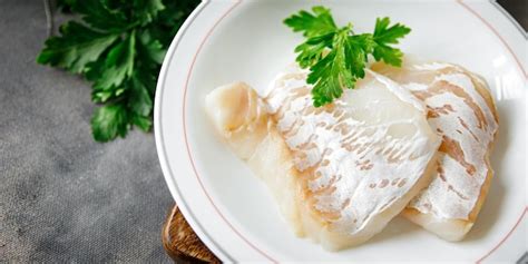 Bacalao Pescado Blanco Filete Sin Piel Comida Fresca Bocadillo En La