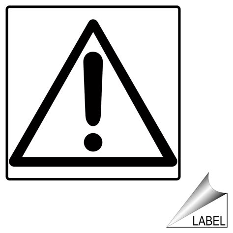 Machine Safety Hazard Alert Symbol Label / Sticker - White Reflective