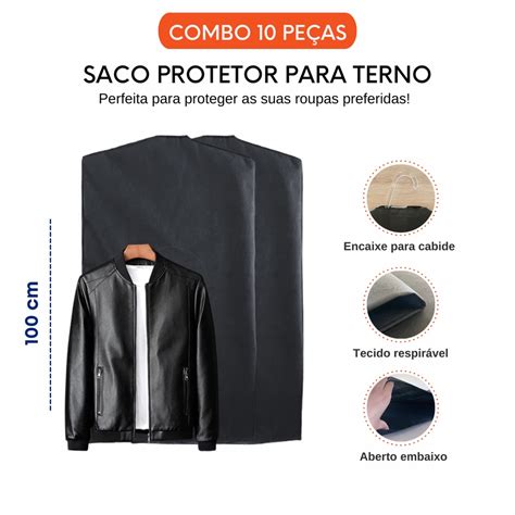 Kit 10 Capas Protetoras Para Roupa Saco TNT Anti Mofo Porta Terno