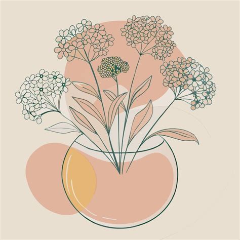 Vector Hand Drawn Statice In A Flower Ball Botanical Art Premium Ai