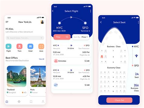 Flight Booking App Ui On Behance