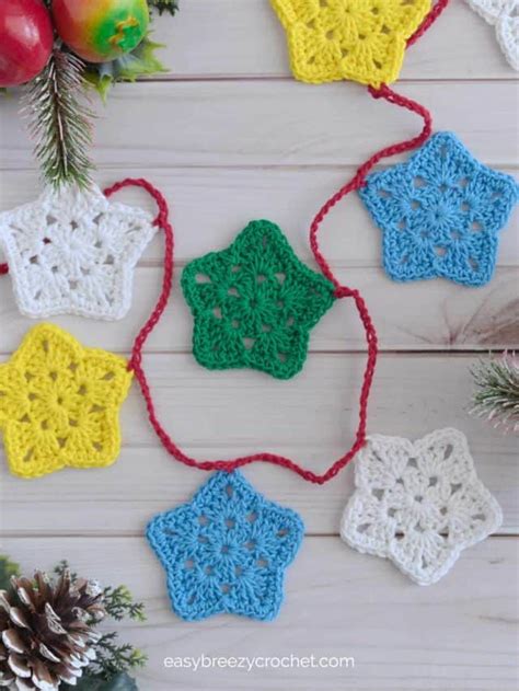 Easy Crochet Star Garland Pattern Easy Breezy Crochet