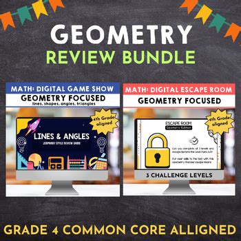 BUNDLE 4TH GRADE GEOMETRY REVIEW By The Cyber Classroom Collection