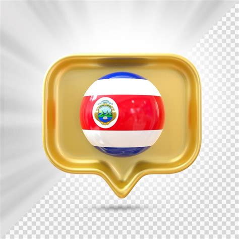 Premium PSD Costa Rica Flag Icon 3d Render A