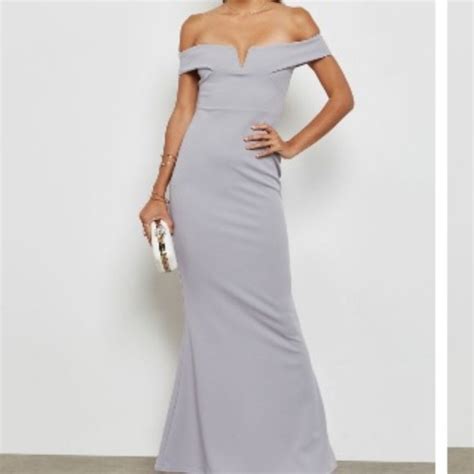 Missguided Dresses Missguided Crepe Bardot V Plunge Maxi Dress