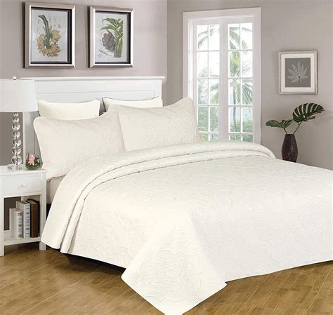 Sapphire Home 3 Piece Kingcal King Oversize Bedspread Coverlet Bedding