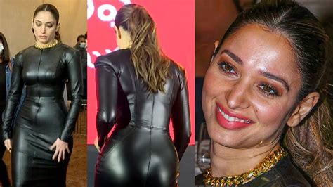 Actress Tamanna Bhatia Hot In Black Leather Dress Tamannaahbhatia