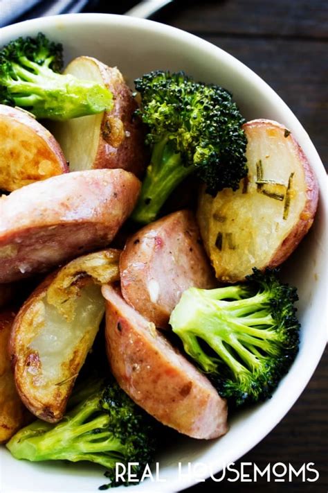 One Sheet Rosemary Garlic Broccoli Potatoes And Sausage