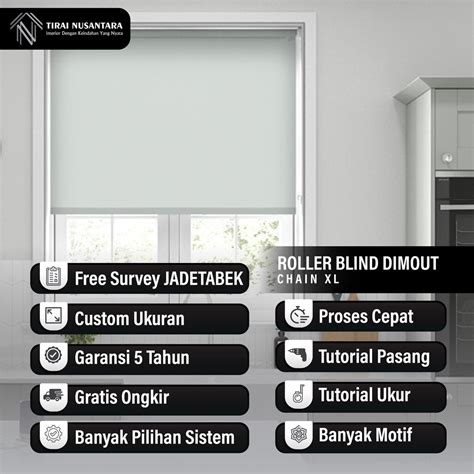 Jual Roller Blind Dimout Manual Chain Std XL SHARPPOINT Tirai Gulung