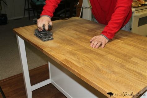 How To Repair A Stained Butcher Block Island Life On Shady Lane