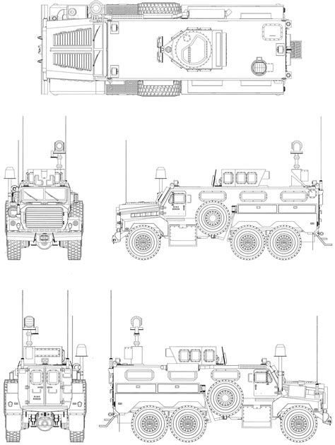 Cougar MRAP Blueprint - Download free blueprint for 3D modeling