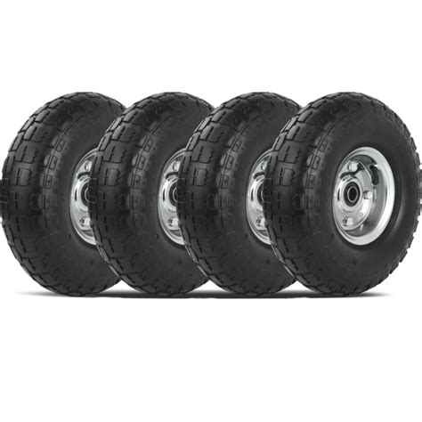 Buy 4 Pack 4 10 3 50 4 Pneumatic Air Filled Heavy Duty Wheels Tires 10