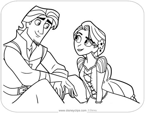 Rapunzel And Eugene Coloring Page Disney Princess Coloring Page Rayfelk