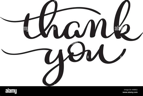 Hand Drawn Vector Thank You Text On White Background Calligraphy Lettering Illustration Eps10