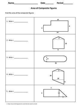 Composite Figures Worksheets