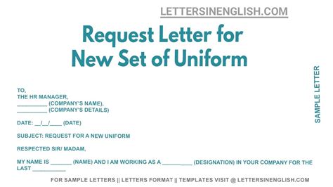 Request Letter For New Set Of Uniform Letter Requesting For Providing