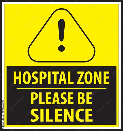 Hospital zone sign vector, hospital zone keep quiet sign vector, please ...