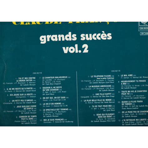 Les plus grands succes de claude françois vol 2 by Claude François 2