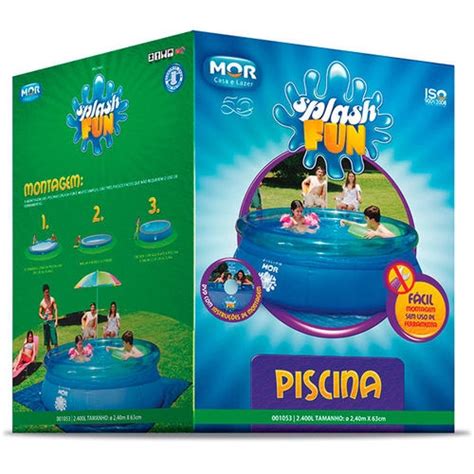 Piscina Inflável Redonda 2400 Litros Plástico Splash Fun mor 1053 no