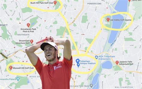 Helpful map of North London golf courses near Tottenham Hotspur Stadium in case Gareth Bale ...