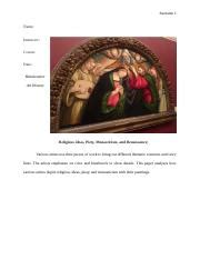 Renaissance Art History Docx Surname Name Instructor Course Date