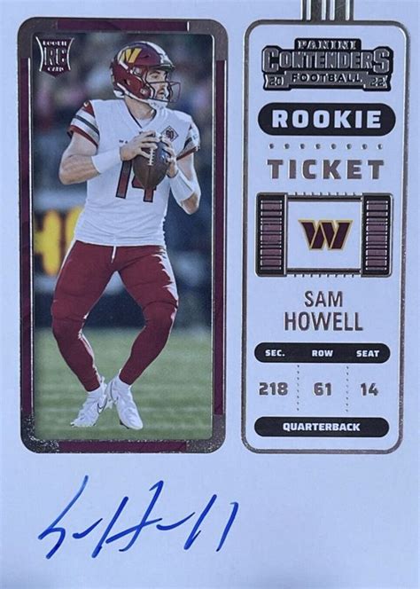 Sam Howell 2022 Contenders 133 Rookie Ticket Auto Price Guide Sports