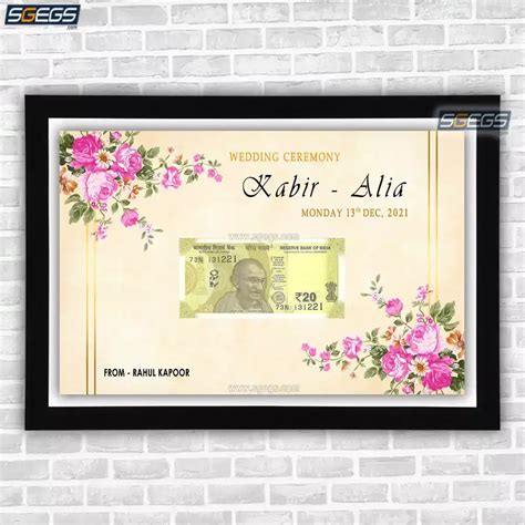 Personalized Anniversary Date Currency Note Photo Frame Birthday Any