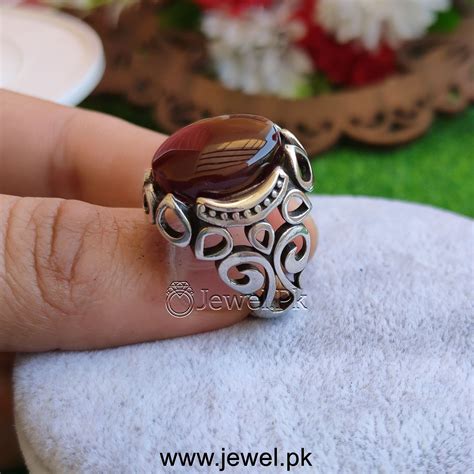 Original Natural Yemen Agate Dark Brown Al Kabdi 925 Silver Yamni Aqeeq