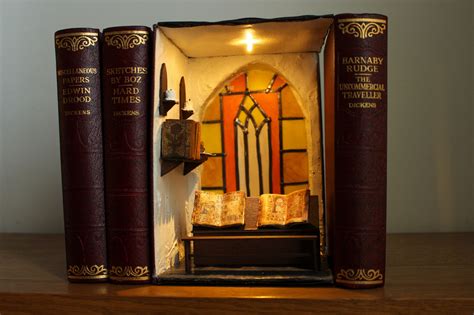 Book Nook Bookend Diorama Bookshelf Art Medieval Library Etsy Uk