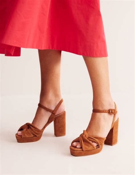 Twist Front Heeled Platforms Ginger Snap Suede Boden Eu