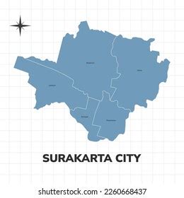 Surakarta Solo City Map Illustration Map Stock Vector (Royalty Free ...