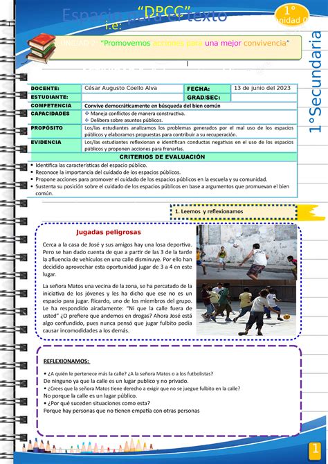 Tarea De Dpcc FDDFDFDFDS UNIDAD 2 Promovemos Acciones Para