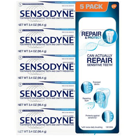 Sensodyne Repair And Protect Toothpaste 5 Pack 3 4 Oz Each