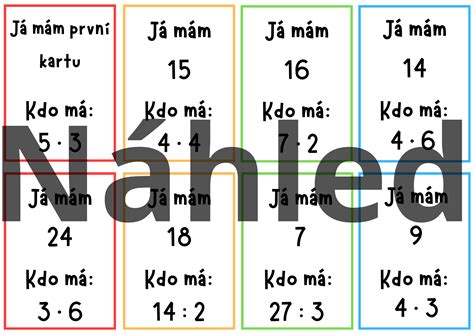 Já mám kdo má násobilka 2 4 Matematika UčiteléUčitelům cz