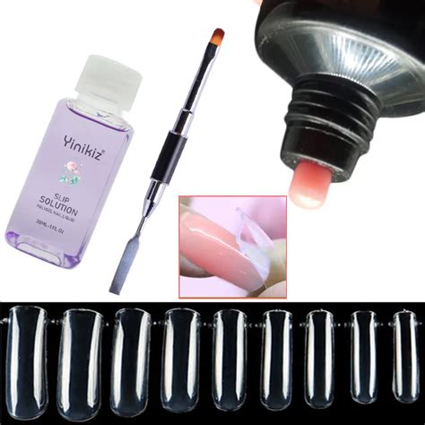 Yinikiz Poly Gel Set 60ml Uv Fast Builder Gel Double Use Brush Pen Nail