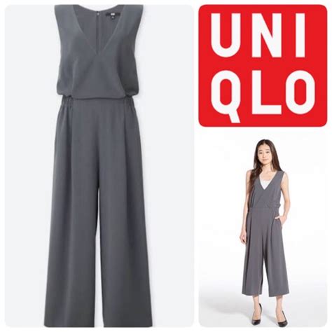 Uniqlo V naked jumpsuit สเทา มอสอง สภาพใหมมาก ไซส M Shopee Thailand