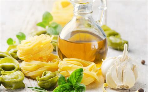 Jar Cooking Oil Tortellini Still Life Food Close Up Garlic Clove