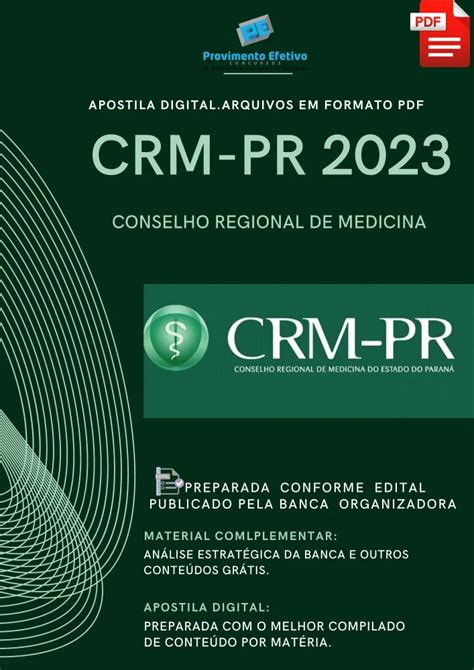 Provimento Efetivo Concursos Apostila CRM PR Assistente 2023 Concurso