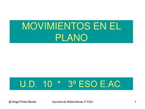 MOVIMIENTOS EN EL PLANO Ppt Descargar