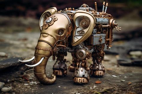 Intricate Steampunk Elephant Steam Generate Ai Stock Image Image Of