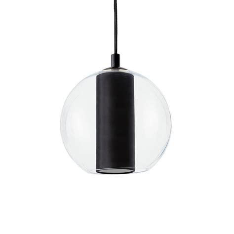 Wisząca lampa loftowa MERIDA 11094102 szklana kula przezroczysta czarny