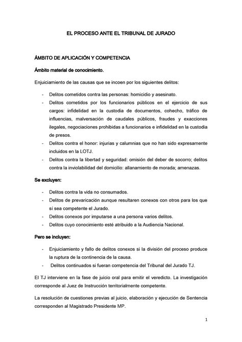 EL Proceso ANTE EL Tribunal DEL Jurado EL PROCESO ANTE EL TRIBUNAL DE