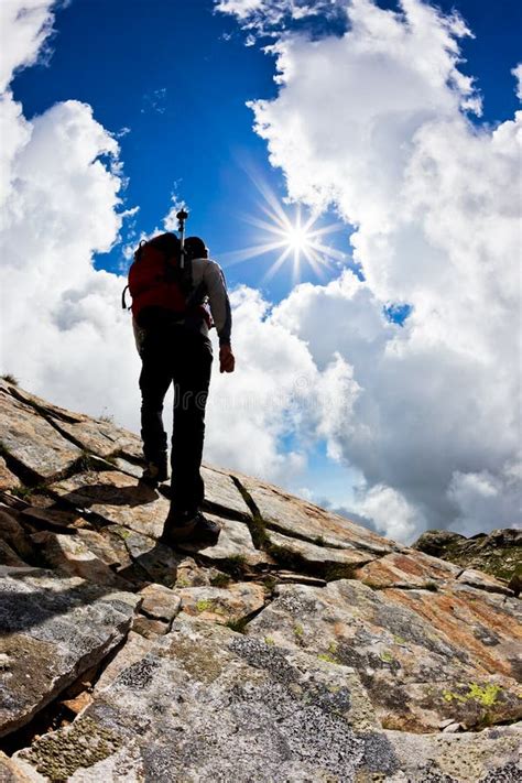 Man Hiking Up Mountain Stock Photo Image Of Black Caucasian 33006870