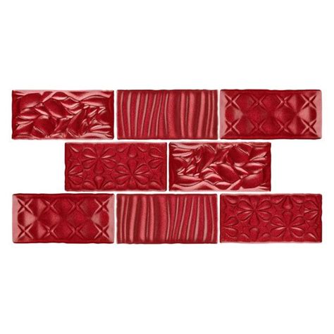 Somertile Antic Sensations 3 X 6 Ceramic Wall Subway Tile Red Moon