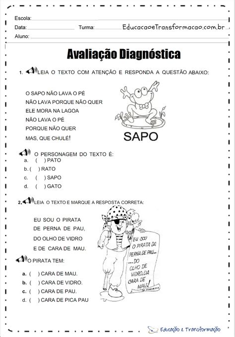 Avalia O Diagn Stica Ano Do Ensino Fundamental Educa O E