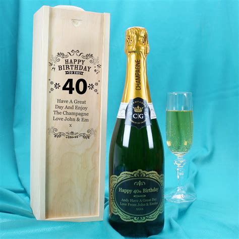 Custom 40th Birthday Champagne With Gold Label And Box By Tsonline4u