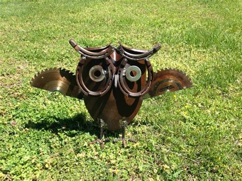 Larger Version Reduced Shipping Rustic Metal Owl Garden Etsy