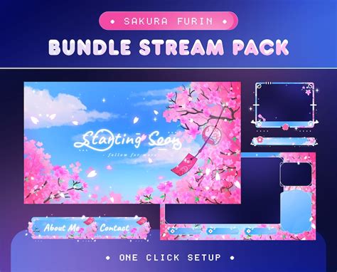 Animated Sakura Furin Stream Pack For Twitch Kick Youtube Aesthetic