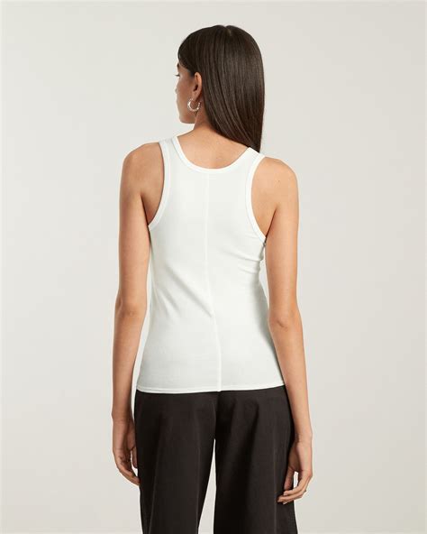 The Pima Micro Rib U Neck Tank White Everlane