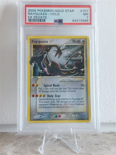 PSA 7 2005 Rayquaza Gold Star Ex Deoxys Hobbies Toys Memorabilia